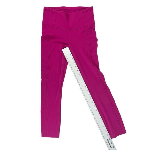Lululemon Fast and Free High Rise Crop Leggings Nulux 23” Wild Berry Pink Size 4 - Picture 7 of 10